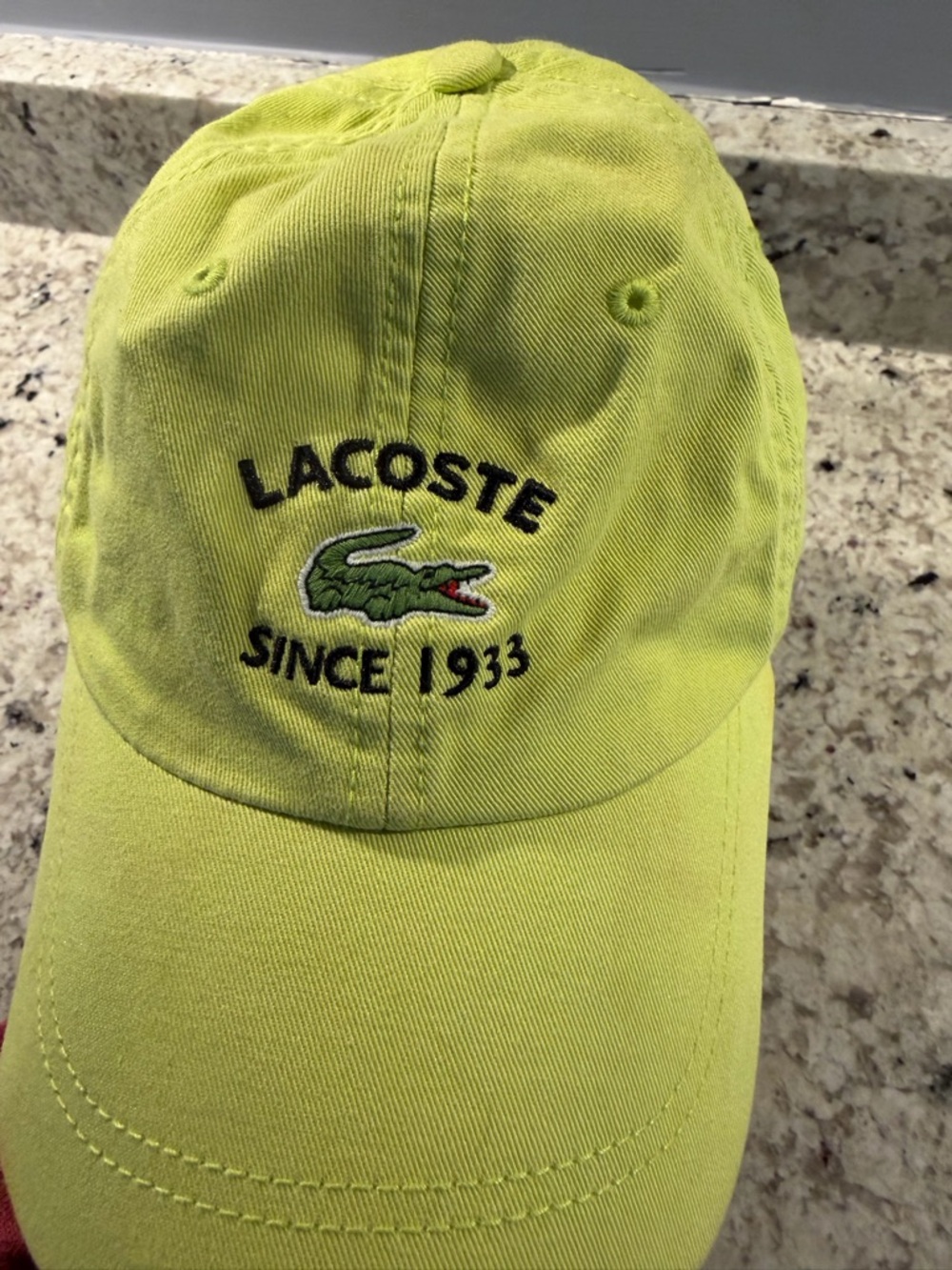 NWOT Lacoste Neon Green Unisex Croc Logo Baseball Cap